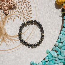 Load image into Gallery viewer, Handmade gold sheen obsidian bracelet Gemstone Bead Bracelet Beads Stretch Bracelet(PCS)