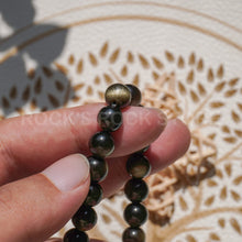 Load image into Gallery viewer, Handmade gold sheen obsidian bracelet Gemstone Bead Bracelet Beads Stretch Bracelet(PCS)