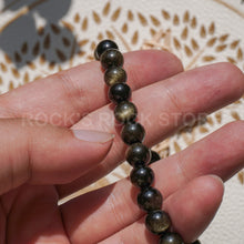 Load image into Gallery viewer, Handmade gold sheen obsidian bracelet Gemstone Bead Bracelet Beads Stretch Bracelet(PCS)