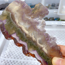 Load image into Gallery viewer, fluorite with pyrite slice
