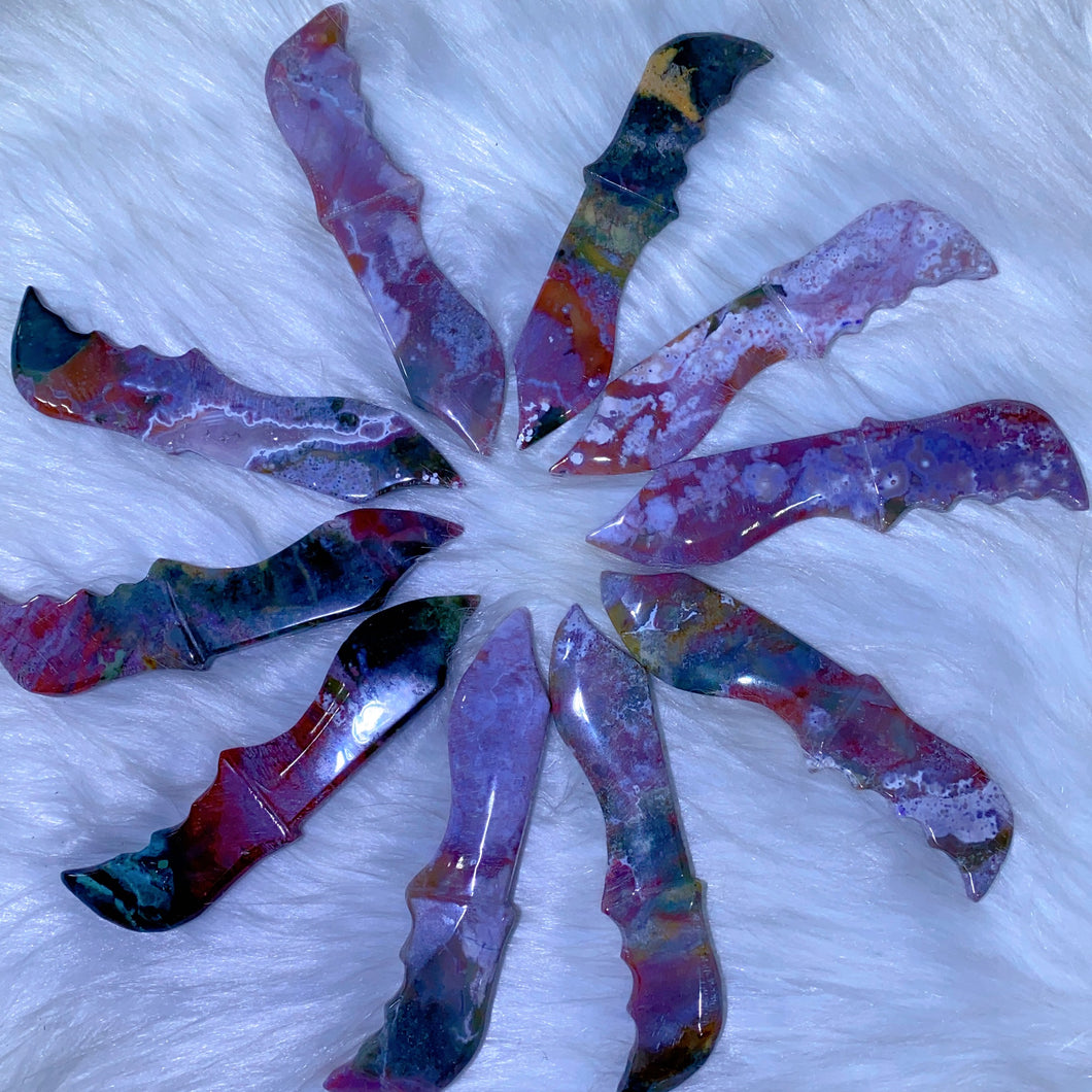 12cm ocean jasper knife