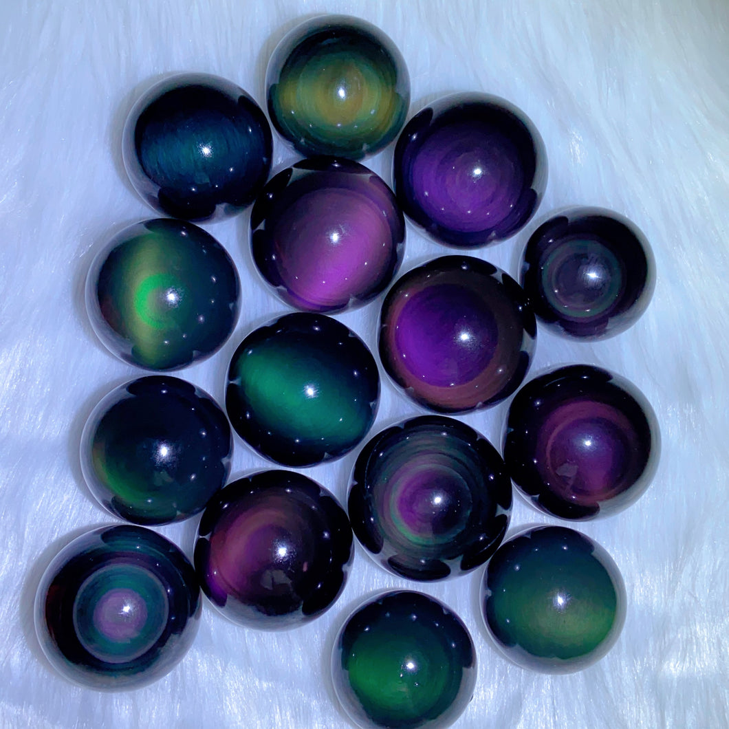 5-6 cm high quality rainbow fluorite sphere