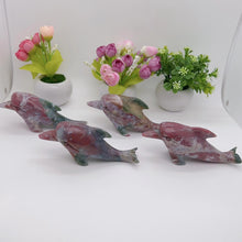 Load image into Gallery viewer, very beautiful pink ocean jasper dolphins
