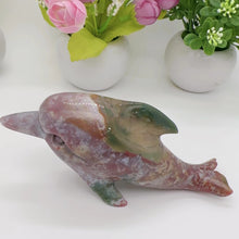 Load image into Gallery viewer, very beautiful pink ocean jasper dolphins
