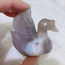 Load image into Gallery viewer, druzy agate swan with shiny geode
