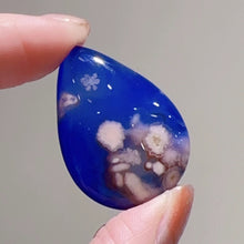 Load image into Gallery viewer, Blue Flower Agate Cab for Jewelry Making
