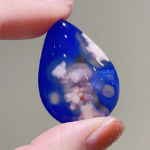 Load image into Gallery viewer, Blue Flower Agate Cab for Jewelry Making
