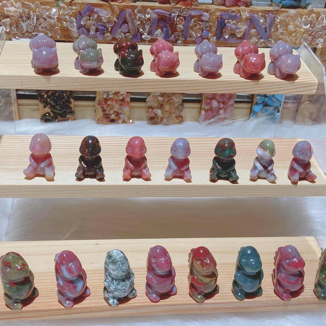 1.5‘’ High Quality Ocean Jasper Dinosaur Pokemon Cute Animal Carings