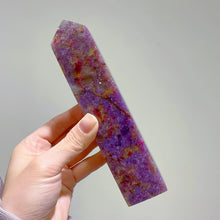 Load image into Gallery viewer, big unicorn stone tower pink tourmaline tower lepidolite tower unicorn crystal
