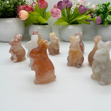 Load image into Gallery viewer, 1.5‘’ Flower Agate Easter Rabbit Caring for Decoration
