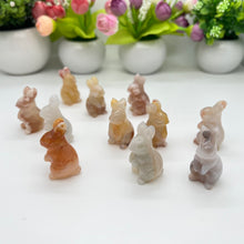 Load image into Gallery viewer, 1.5‘’ Flower Agate Easter Rabbit Caring for Decoration
