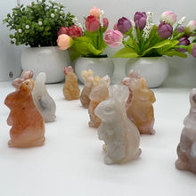 Load image into Gallery viewer, 1.5‘’ Flower Agate Easter Rabbit Caring for Decoration
